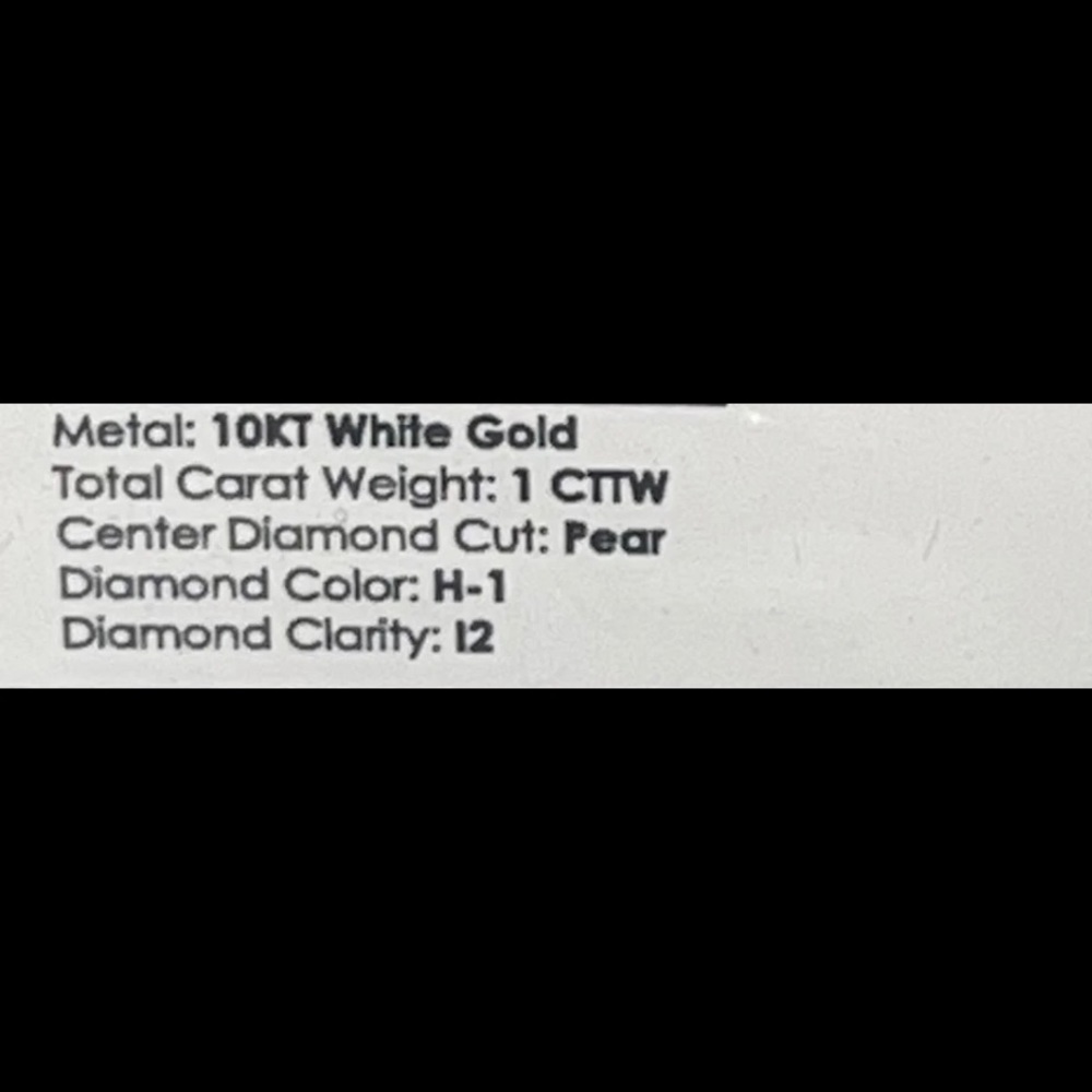 1 carat 10kt white gold engagement ring size 8 - Picture 3 of 12